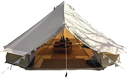INTSUPERMAI Bell Tent 16.4ft (5m) Canvas Tent 4-Season Yurt Tents Oxford Canvas Bell Yurt Tents for Family Glamping Outdoor Hunting by INTSUPERMAI