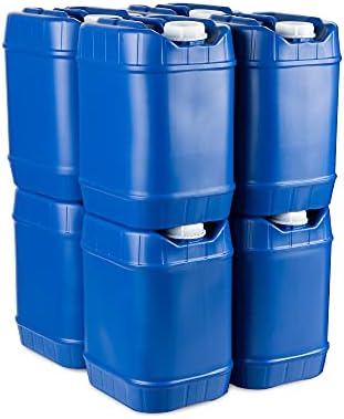 5-Gallon Stackable Water Storage Containers, Emergency Water Storage for Camping and Disaster Preparedness, 40 Gallons by SaratogaFarms
