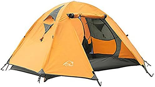 Professional 2-3 Person Weatherproof Double Layer Aluminum Windproof Backpacking Camping Tent for Outdoor Mountaineering Hunting Hiking Adventure Travel (Color : Yellow, Size : Large) - Image 7