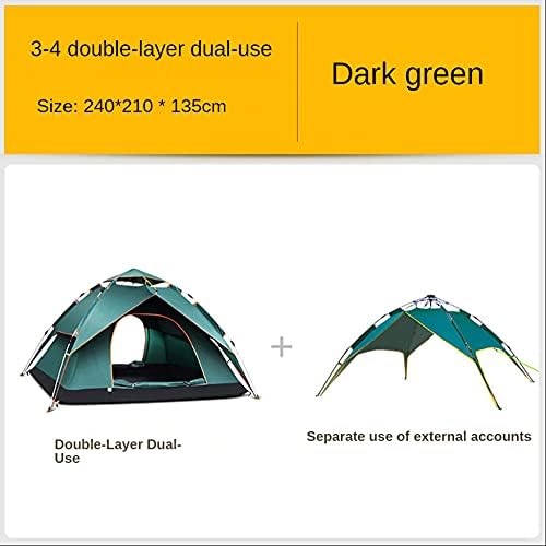 Camping Tent, Automatic Pop Up Tent for 4-6 Person, Waterproof & UV Protection Instant Portable Dome Tent, with Carrying Bag, Easy to Setup, for Family Camping Hiking - Image 3