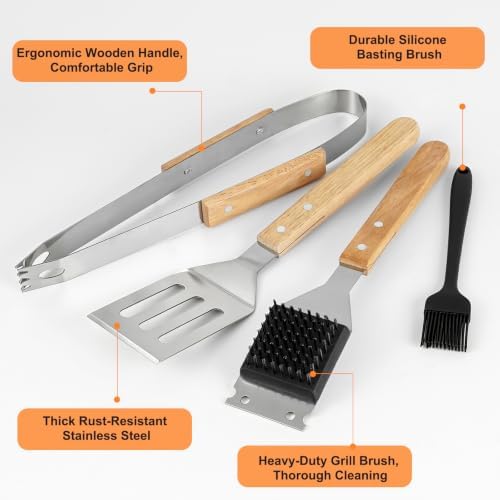 Grill Accessories Kit,Stainless Steel BBQ Grilling Utensils - Image 3
