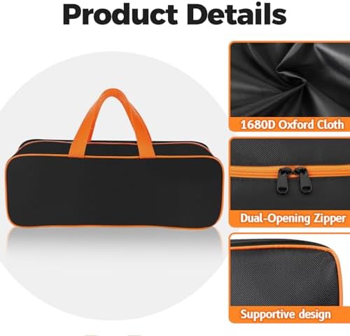Grill Utensil Storage Bag for Outdoor Grilling, 20 x 6 x 5 in, Black - Image 3