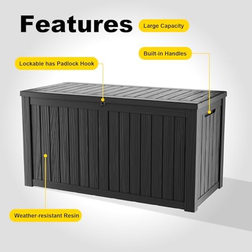 EasyUp 180 Gal Waterproof Outdoor Storage Box UV Resistant Deck Box - Image 3