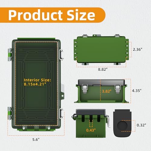Joinfworld Medium Waterproof Outdoor Electrical Box 9x5x4.3 - Image 3