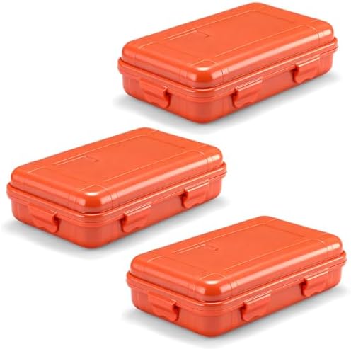 Geelin 3 Pack Waterproof Dry Box Small Storage Water Resistant Containers Dry Box Protective Case for Kayaking, Boating, Drifting(Orange) by Geelin