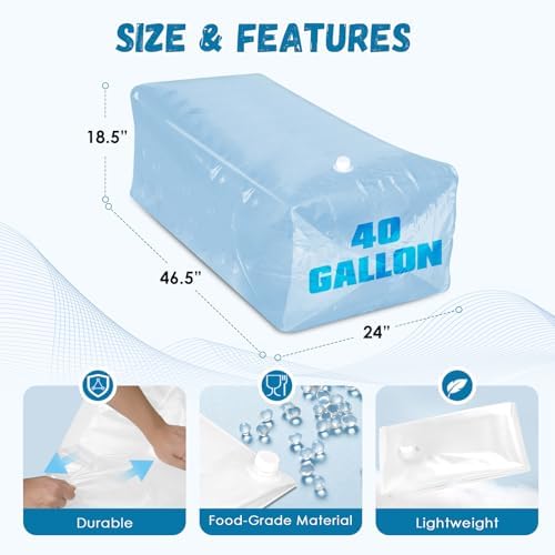 Buzzlett 3 Pcs 40 Gallon Water Storage Bladder, Foldable and Resuable - Image 2