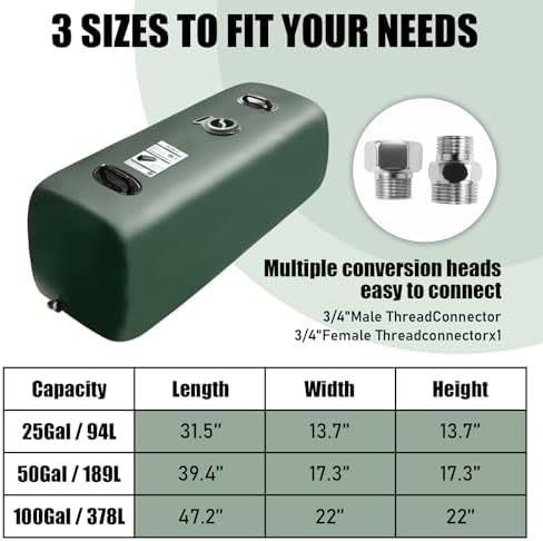 Drinking Water Storage Container,25/50/100gal Portable Water Storage Bladder, RV Foldable Water Tank, Can Be Used for Storing Drinking Water, Camping, Traveling, Wilderness Survival Patrols, Etc. - Image 2