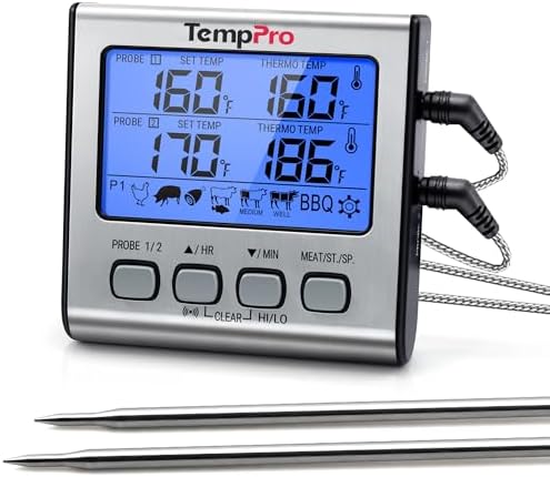 TempPro TempTrack Digital Cooking Meat Thermometer with Dual Meat Probe by TempPro