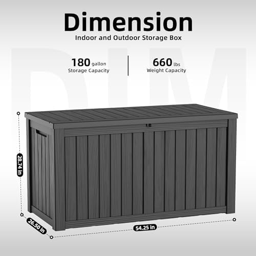 EasyUp 180 Gal Waterproof Outdoor Storage Box UV Resistant Deck Box - Image 4