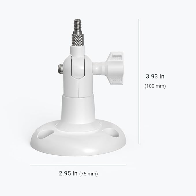 Holicfun 360° Adjustable Indoor/Outdoor Security Camera Wall Mount - Universal 1/4"-20 Thread Mounting Bracket for Ring, Blink, Eufy, Google Nest, Arlo, Wyze & More - White