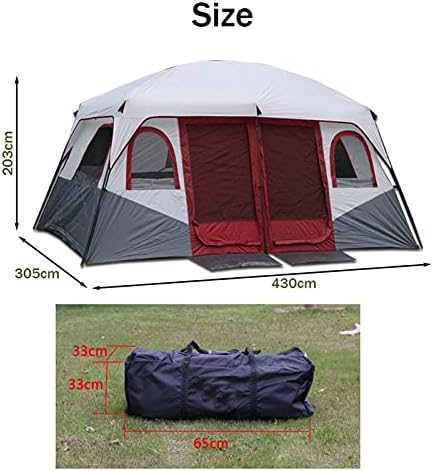 YXCKG Tent-8-Person-Camping-Tents, 2 Bedroom Family Tent Camping Tents & Shelters Large Tent 12 Person Outdoor Tents，Double Layer, Divided Curtain for Separated Room, Festival Essential 100% - Image 5