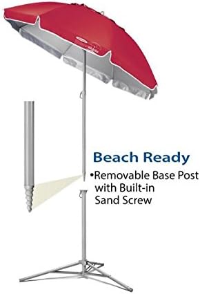 Wondershade Ultimate Portable Sun Shade Umbrella – Lightweight Adjustable Outdoor Patio & Beach Umbrella with Tripod Base (Red)