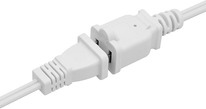 Short Extension Cord 3 Ft，2Pack Flat Plug Extension Cord 2 Prong,US Male/Female Power Cable UL Listed for Indoor/Outdoor Use,White