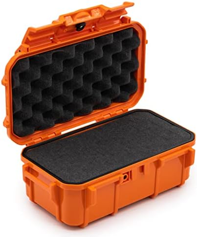 Evergreen 57 Waterproof Dry Box Protective Case with Pick & Pluck Foam - Travel Safe/Mil Spec/USA Made - for Cameras, Phones, Hiking, Boating, Water Sports, Action Cams (Orange) by EvergreenCases