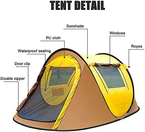 Automatic Pop-Up Tents 2-4 Person Waterproof Camping Tent Instant Portable Cabana Beach Tent UV Protection Sun Shelter for Beach Camping Hiking Fishing - Image 3