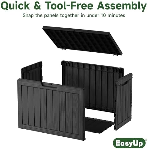 EasyUp 45 Gal Waterproof Outdoor Storage Box UV Resistant Deck Box - Image 5