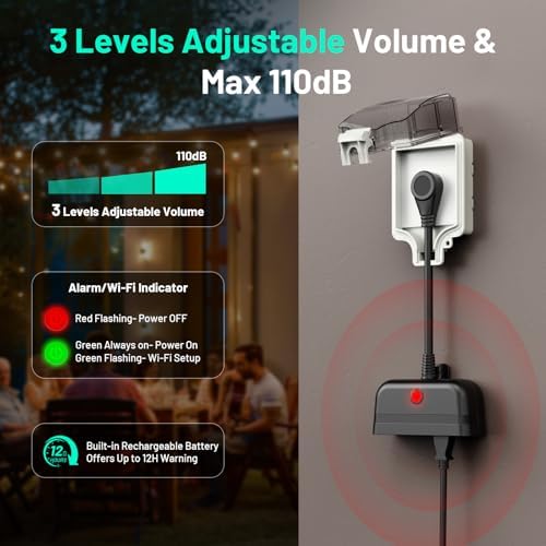 Power Failure Alarm WiFi, Outdoor Power Outage Alarm, App Alert, Loud 110dB - Image 6