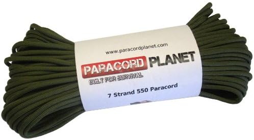 Paracord Planet Solid Color 550lb Paracord – 7 Strand Type III Nylon Cord for Indoor and Outdoor Tasks – Olive (10 ft)