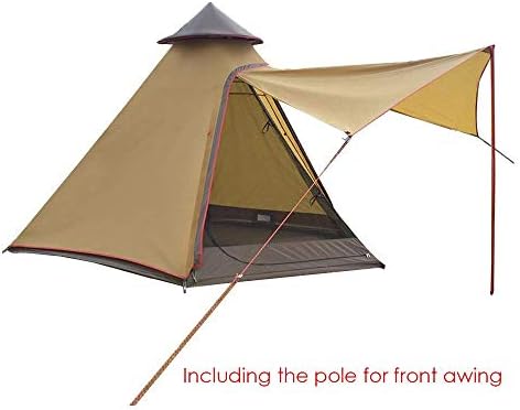 PlayDo Waterproof 380CM/12.5ft Camping Teepee Tent Yurt Tent with Screen for Outdoor Camping Hiking Hunting 4 Persons by Blowuprooftentsinflatable