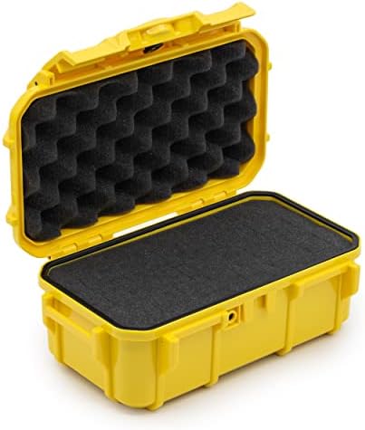 Evergreen 57 Waterproof Dry Box Protective Case with Pick & Pluck Foam - Travel Safe/Mil Spec/USA Made - for Cameras, Phones, Hiking, Boating, Water Sports, Action Cams (Yellow) by EvergreenCases