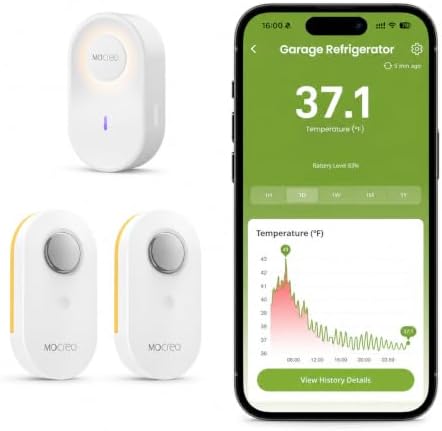 MOCREO WiFi Remote Refrigerator Thermometer, Night Light Hub & 2 Sensor by MOCREO