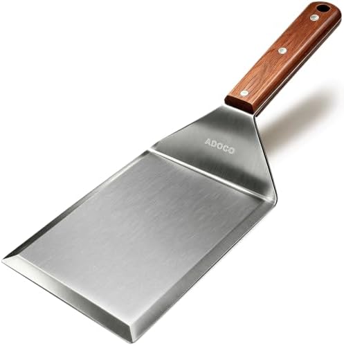 Large Wide Griddle Spatula Burger Turner Grill Tool, Blade 5''x6'' by BBQTOOLACCESSORIESFORGRIDDLE