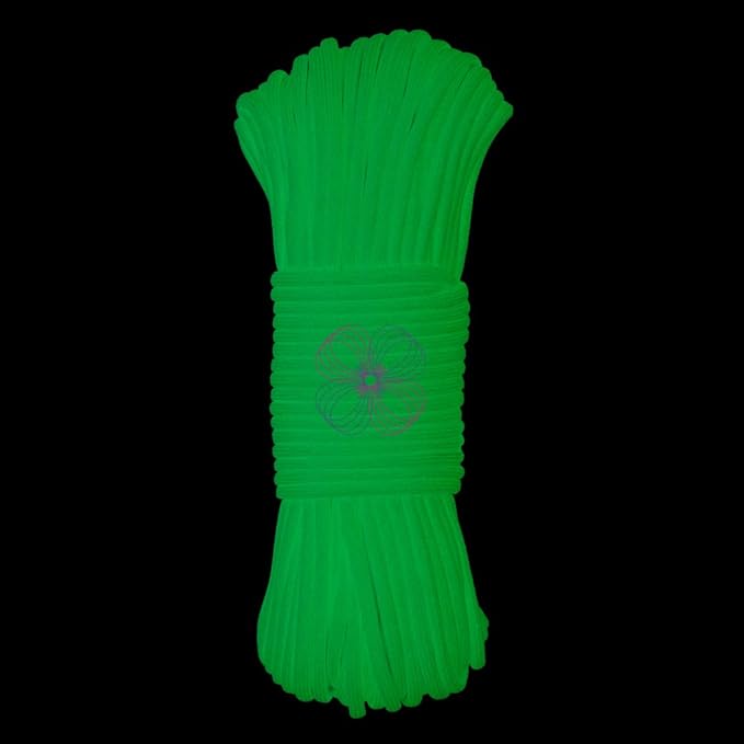 Craft County Glow in The Dark Zesty 21 Strand Luminous 550 Paracord – for DIY Bracelets, Lanyards, and Jewelry (Cyan, 10 Feet)