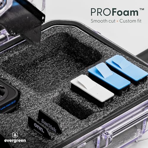 Evergreen Dry Box Tech Organizer – For Camera, Cables, Hard Drives, Memory Cards, Keys, Compatible with GoPro, Airtags (Small, PROFoam, Black) - Image 2