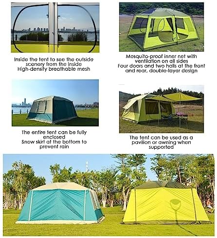 8 Person Tent, Family Cabin Tents, Outdoor Shelter Camping Hub Tent, Doors and 3 Windows with Mesh,Waterproof,Double Layer Camping Tent for The Garden (Size : A) - Image 3