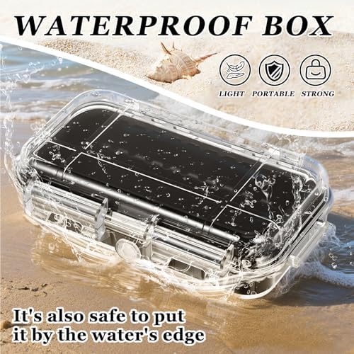 Relaxweex Waterproof Drybox for Boat, Field Box Waterproof Case, Clear Dry Box with Clip for Phone Camera Key Kayak Camping Fishing Hiking - Image 4
