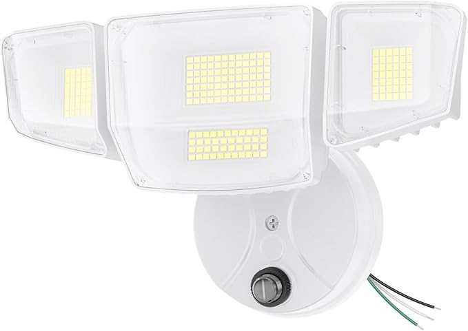 Onforu Dusk to Dawn Outdoor Lighting,90W 10000LM Flood Lights Outdoor,IP66 Waterproof White LED Security Light with Photocell,6500k Daylight 4 Heads Exterior Light Fixture for Yard,Patio,Garden
