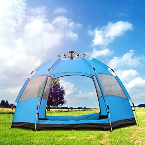 Camping Tent Instant Pop-Up Tent Family Dome Tent with Carry Bag Bell Tent Waterproof Windproof for Camp Backpacking Hiking Outdoor Lightweight,Blue,L by Unknown