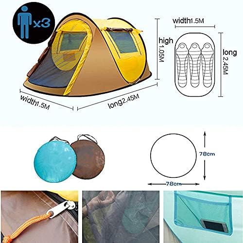 Automatic Pop-Up Tents 2-4 Person Waterproof Camping Tent Instant Portable Cabana Beach Tent UV Protection Sun Shelter for Beach Camping Hiking Fishing - Image 6