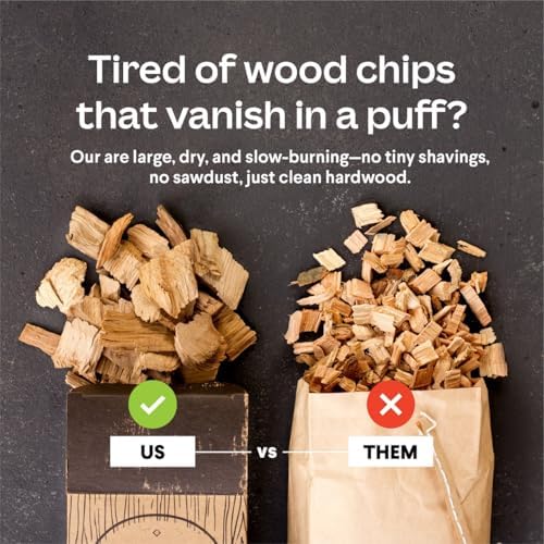 Large Wood Smoking Chips for Smoker - 6 Flavor Variety Pack of Natural Wood - Image 2