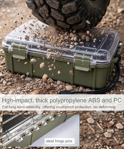 Large Waterproof Box Container Olive Green Tactical Dry Box- Airtight Floating Watertight Boat Drybox, Crushproof Impact-Resistant Protective Hard Case for Survival, Electronics & Outdoor Gear - Image 5