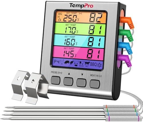 TempPro TempTrack Digital Meat Thermometer with 4 Temperature Probes by TempPro