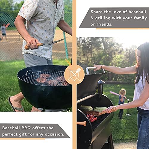 Baseball BBQ | 'Slider' Multi-Tool Spatula | BBQ Grilling Accessories & Utensils for Baseball Fans| Unique Wooden Bat Handle & Quality Stainless Steel Design | Ideal Gift for Dads or Grill Master - Image 4
