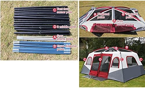 YXCKG 8-12 Person Tent, 2 Bedroom Family Tent, Camping Tents & Shelters, Large Tent 12 Person Outdoor Tents, Festival Essential,100% Waterproof Camping Tent Sewn in Groundsheet - Image 6