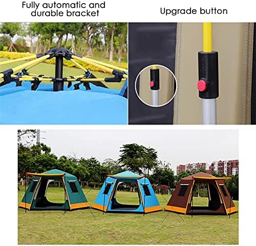 YXCKG Pop Up Tent for 5 to 8 Person Automatic Opening Hexangular Double Layer Tent, with Moisture-Proof Pad, Camping Instant Pop Up Tents with Sun Shelter Waterproof (Color : Green) - Image 6