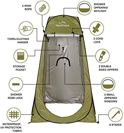 Your Choice Pop Up Shower Tent 47.2" Wx74.8/82.7" H Privacy Changing Tent - Image 3