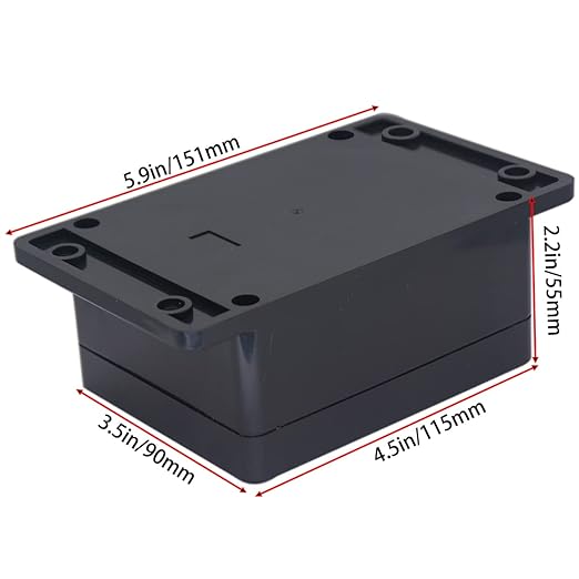 Watertight Junction Box, IP67 Waterproof Project Box Durable ABS Plastic Electronic Enclosure Case for DIY Electrical Project with Wall Fixed Ear 4.53" x 3.54" x 2.17"(115 x 90 x 55 mm) 2Pcs