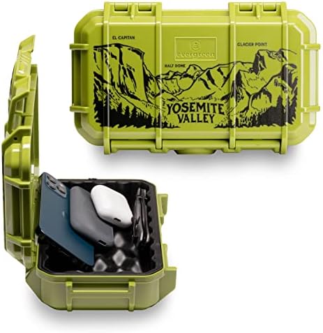 Evergreen X National Parks 56 EDC Dry Box Protective Case - National Parks Gift - for Phones, Camping, Travel, Adventure (Yosemite National Park, Green) by EvergreenCases