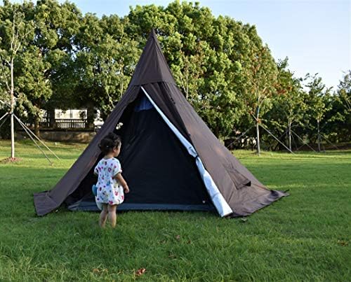 4 Person Teepee Tent with Stove Jack for Flue Pipes Including Mesh Inner Tent 2 Doors Height 7.8FT - Image 4