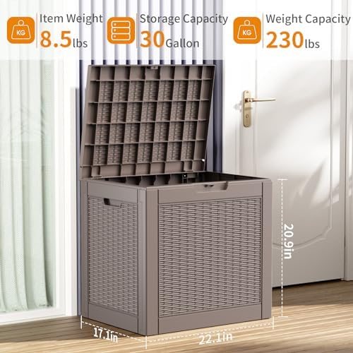 EasyUp 30 Gal Waterproof Outdoor Storage Box UV Resistant Deck Box - Image 2