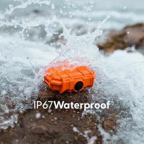 Evergreen Dry Box Tech Organizer – For Camera, Cables, Hard Drives, Memory Cards, Keys, Compatible with GoPro, Airtags (Small, Rubber Boot, Orange) - Image 3