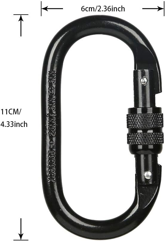 Heavy Duty Locking Climbing Carabiner Clip CE Rated 25 kN 5600 LB Rugged Terrain Approved Industrial Strength Twist Lock Carabiners Clips for Rigging, Ropes, Hammocks, Camping