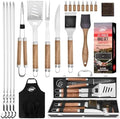 Kaluns Grilling Accessories, Dad Gifts for Fathers Day, Mothers Day Grilling Gifts, Heavy Duty Stainless Steel BBQ Tool Set for Outdoor Grill with Aluminum Case and Apron, Birthday Gifts for Men by Kaluns%C2%AE