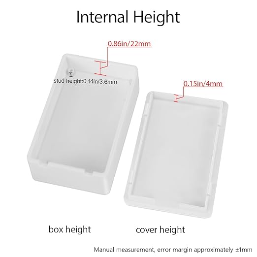 LeMotech Project Box 5 Pieces ABS Plastic Electrical Project Case Small Junction Box for Electronics White 3.94 x 2.36 x 0.98 inch (100 x 60 x 25 mm)