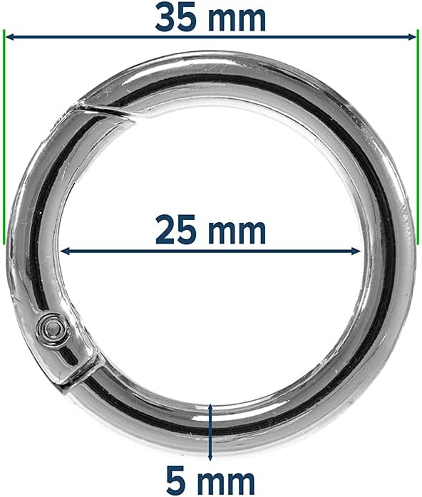 Paracord Planet Spring Gate O Rings – Available in 3/4 Inch and 1 Inch Sizes – Silver, Bronze, and Gold Color Options (25 Pack, 1 Inch, Silver)