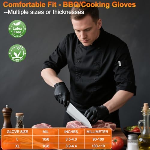 BBQ Gloves Disposable, 6Mil Nitrile Gloves for Cooking Grilling Smoking - Image 6